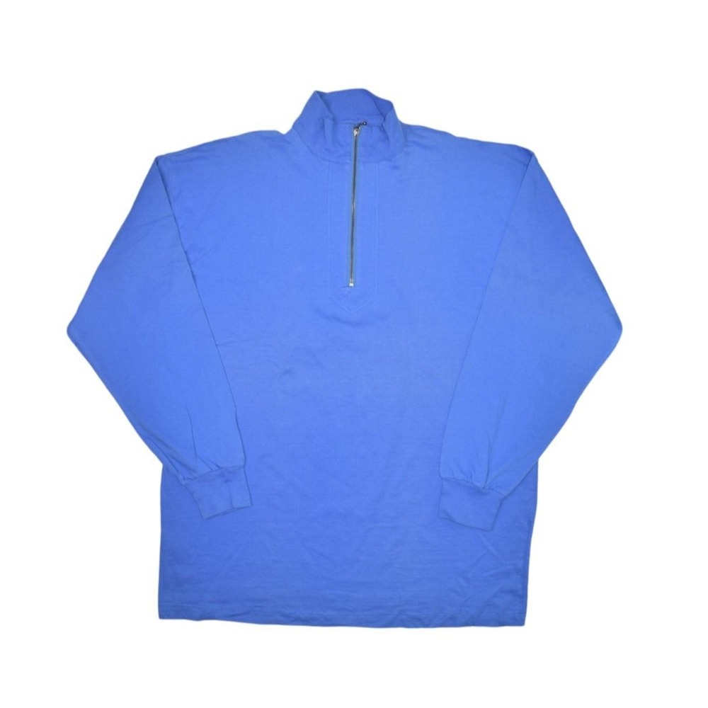 Vintage Head Shirt Mens Large Blue 1/4 Zip Base Layer Sweatshirt Ski Cotton